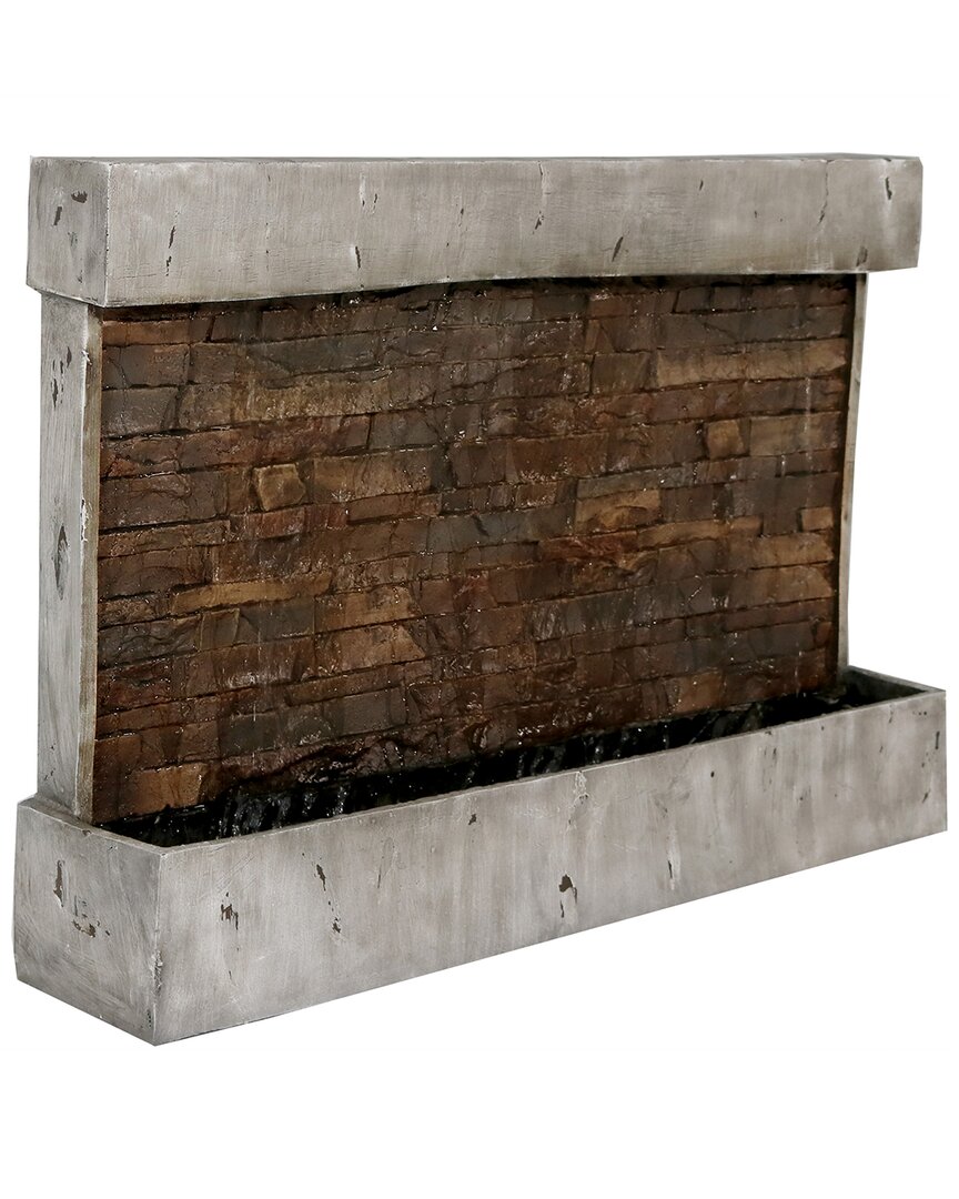 Sunnydaze Ancient Waterfall Wall Outdoor Water Fountain In Brown