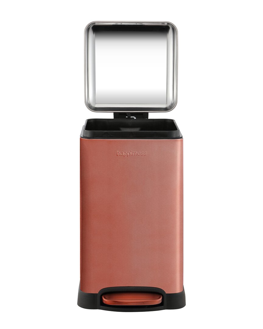 Happimess Rose Gold Betty Retro Mini 3.2gal Step-open Trash Can In Pink