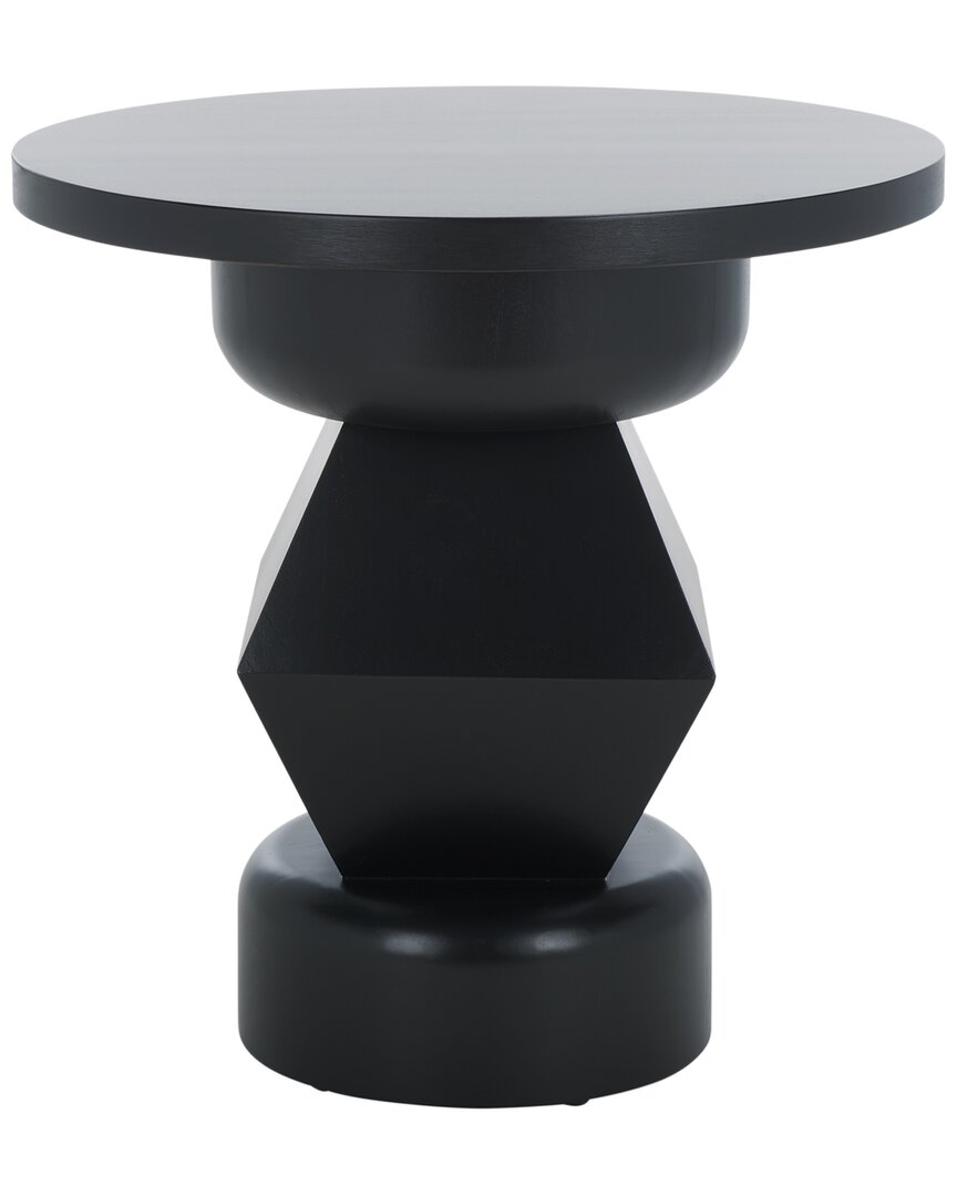 Safavieh Couture Jaymee Round Wood Accent Table In Black
