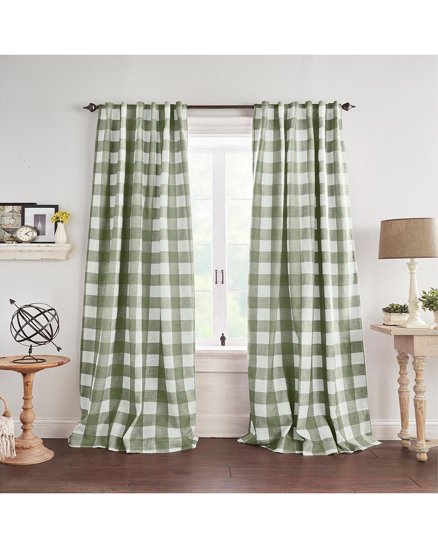 Threadmade Grainger Buffalo Check Blackout Window Curtain In Green
