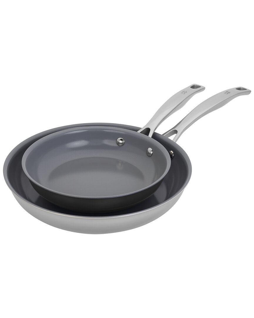 Zwilling J.a. Henckels Henckels Clad H3 2pc Stainless Steel Ceramic Nonstick 8in & 10in Fry Pan Set