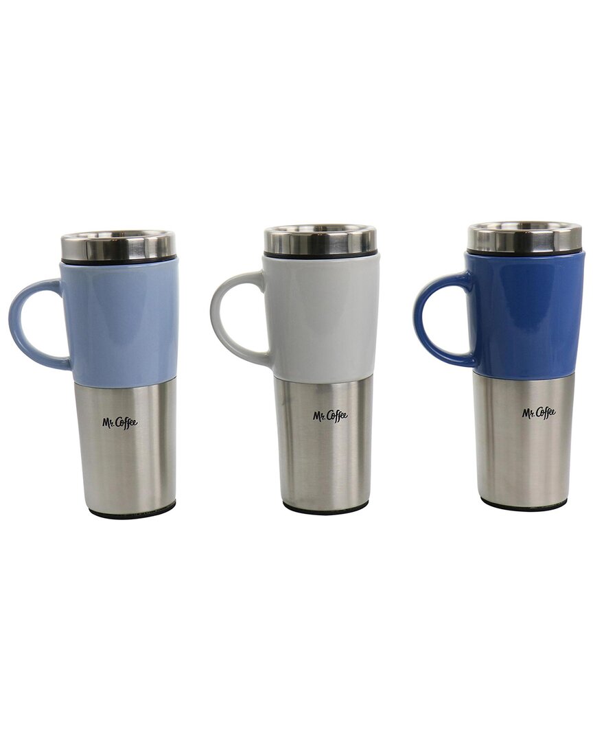 Mr Coffee Mr. Coffee Stoneware & Stainless Steel Travel Mugs In Multi