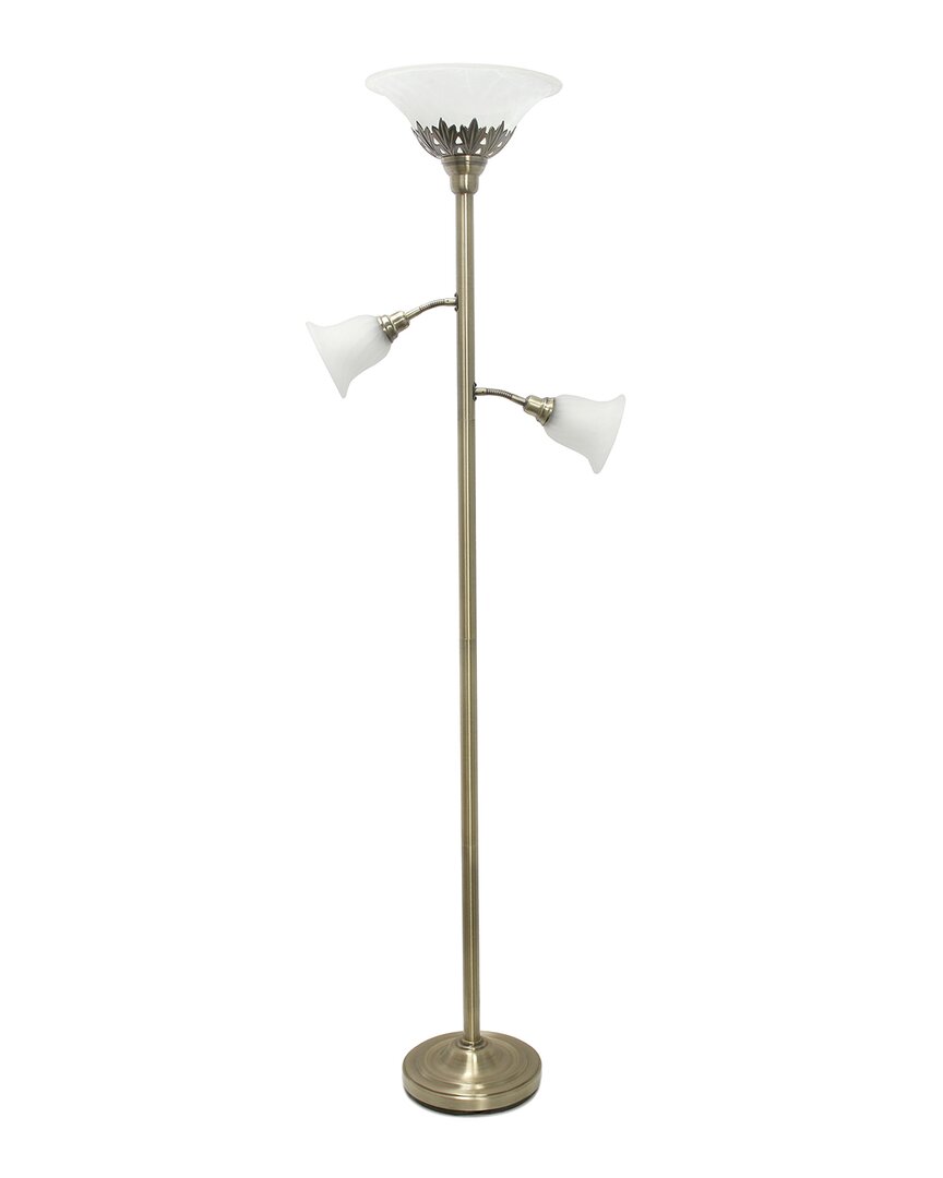 LALIA HOME LALIA HOME TORCHIERE FLOOR LAMP WITH 2 READING LIGHTS