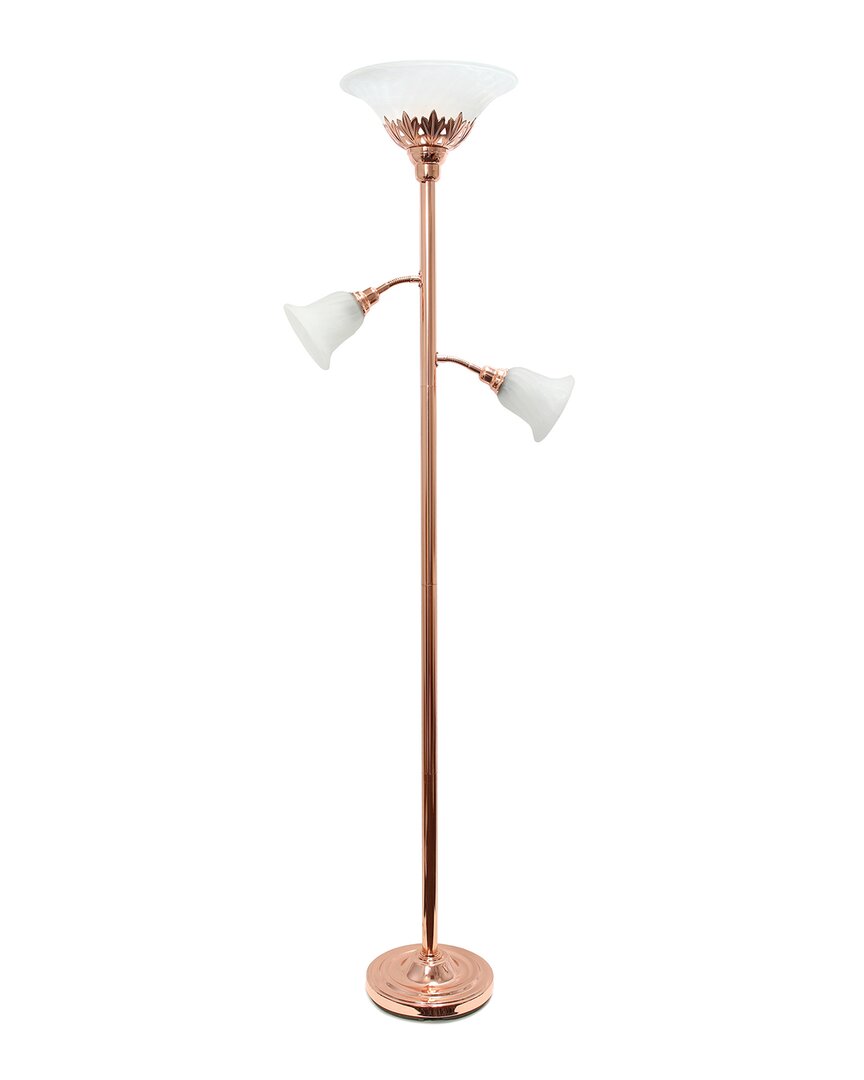 Lalia Home Torchiere Floor Lamp With 2 Reading Lights In Rose