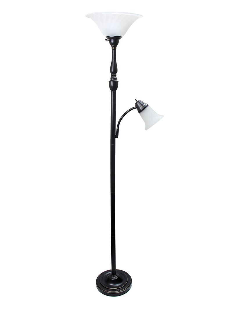 Lalia Home Torchiere Floor Lamp With Reading Light In Bronze