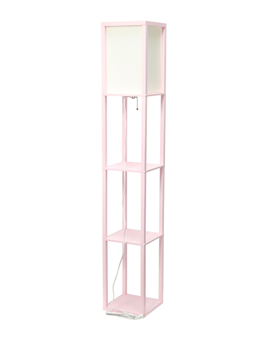 LALIA HOME LALIA HOME COLUMN SHELF FLOOR LAMP WITH LINEN SHADE