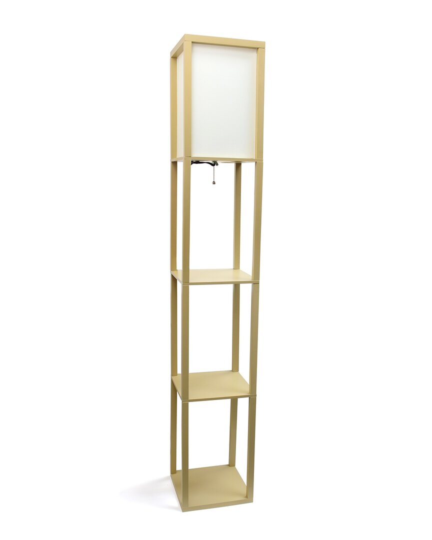 LALIA HOME LALIA HOME COLUMN SHELF FLOOR LAMP WITH LINEN SHADE