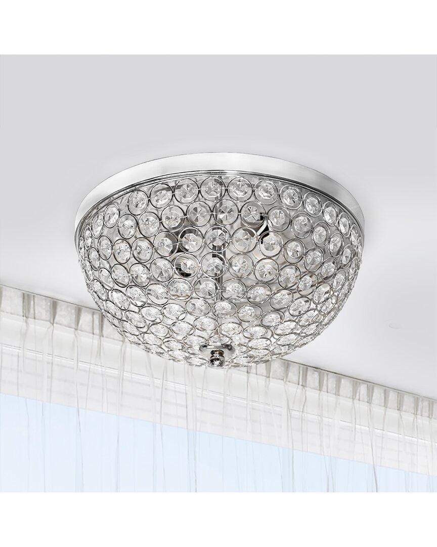 Lalia Home Crystal Glam 2 Light Ceiling Flush Mount 2pk In Metallic