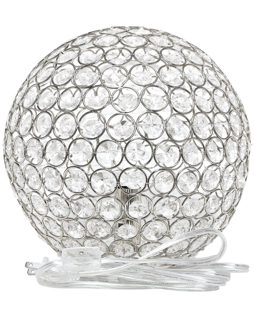 Lalia Home Elegant Designs Elipse 10 Inch Crystal Ball Sequin Table Lamp In Metallic