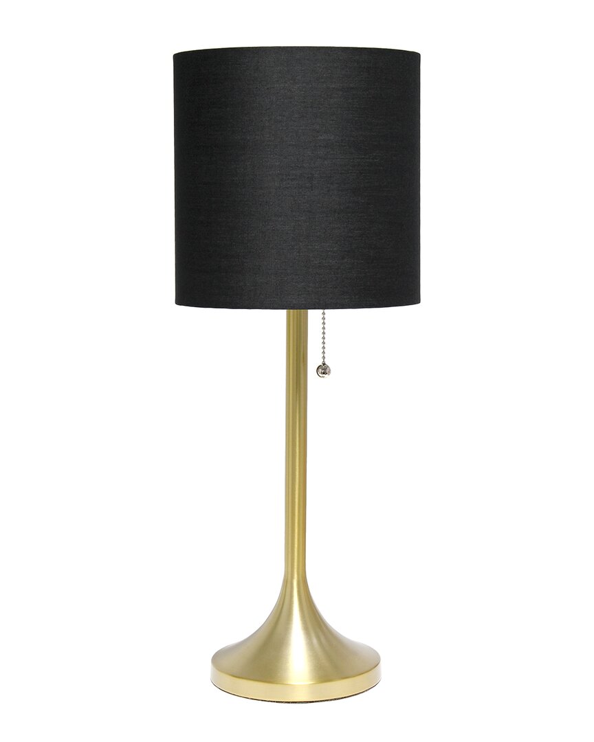 Lalia Home Gold Tapered Table Lamp With Black Fabric Drum Shade