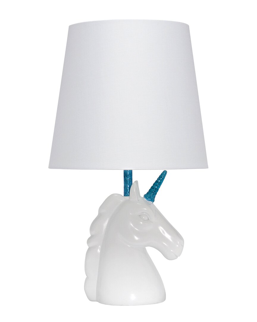 Lalia Home Sparkling Blue And White Unicorn Table Lamp