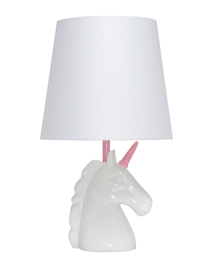 Lalia Home Sparkling Pink And White Unicorn Table Lamp