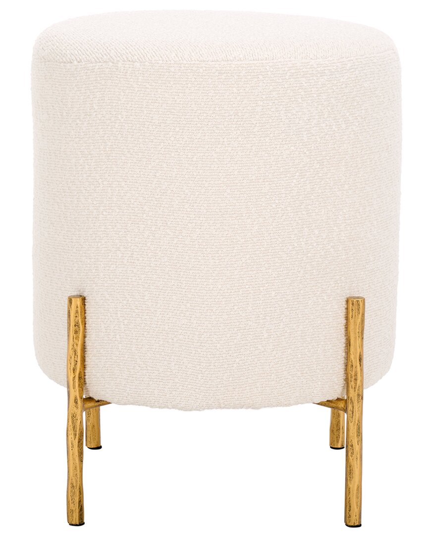 Safavieh Couture Jessa Round Boucle Ottoman In White