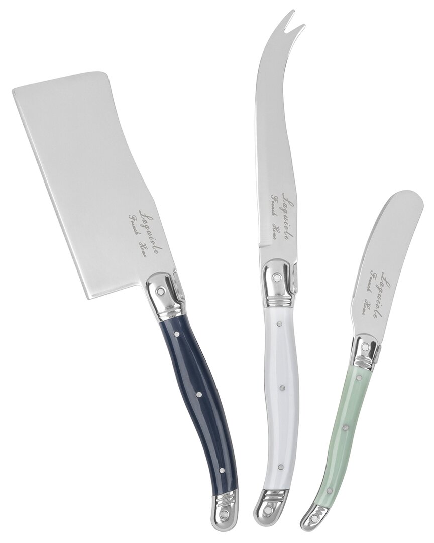 French Home Laguiole Set Of 3 Cheese Knives In Multi