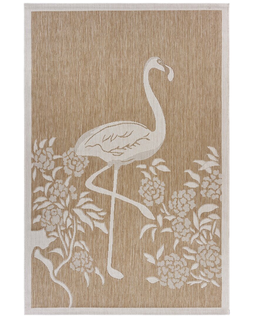 Lr Home Catherine Tropical Flamingo Indoor Outdoor Rectangular Area Rug In Beige