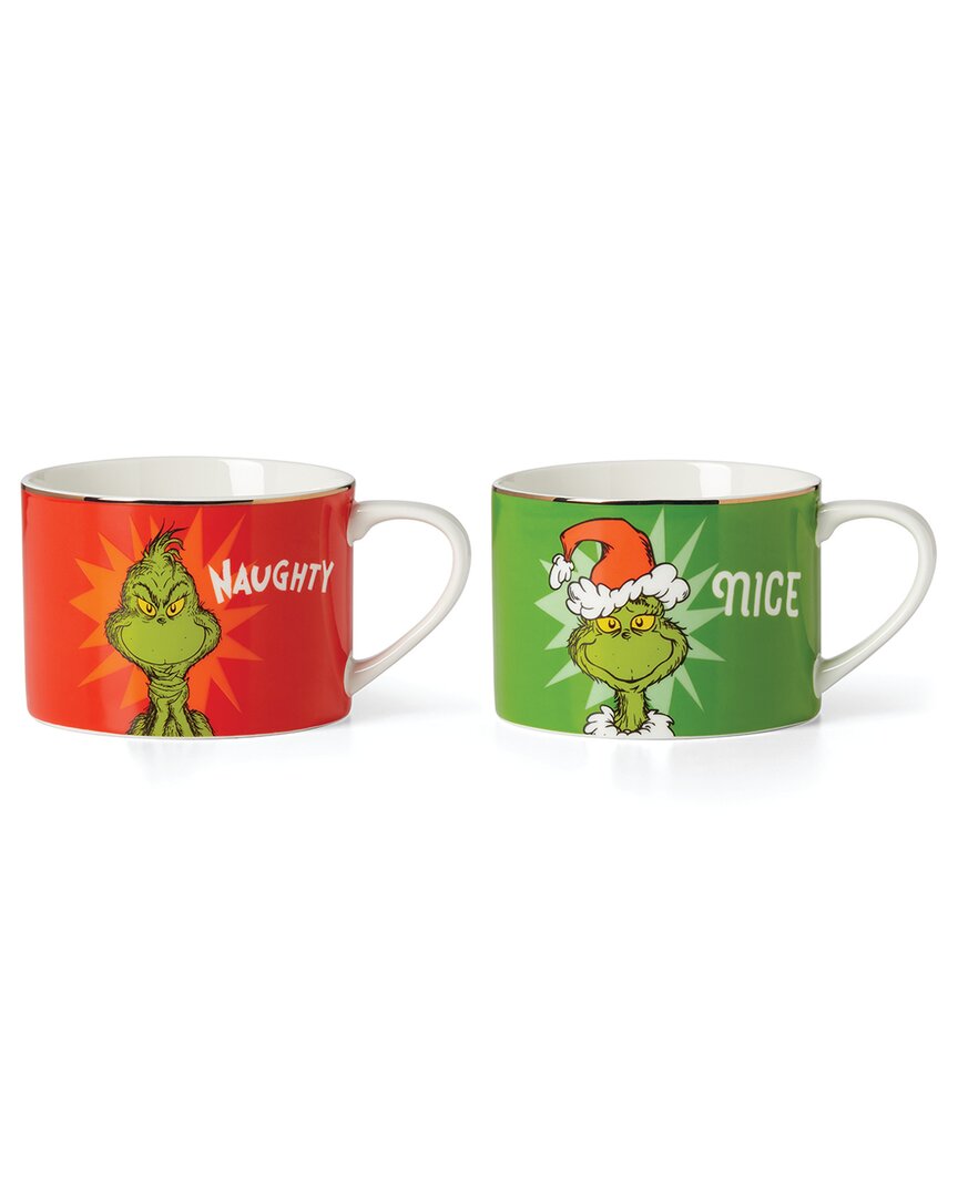 Shop Lenox Merry Grinchmas Naughty & Nice Mug Set In Green