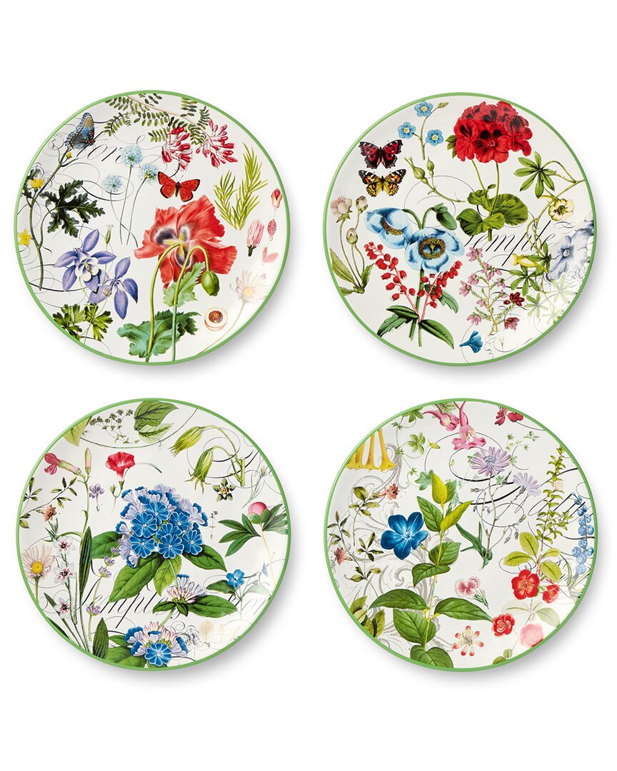 Certified International Greenhouse Set Of 4 Salad Plates