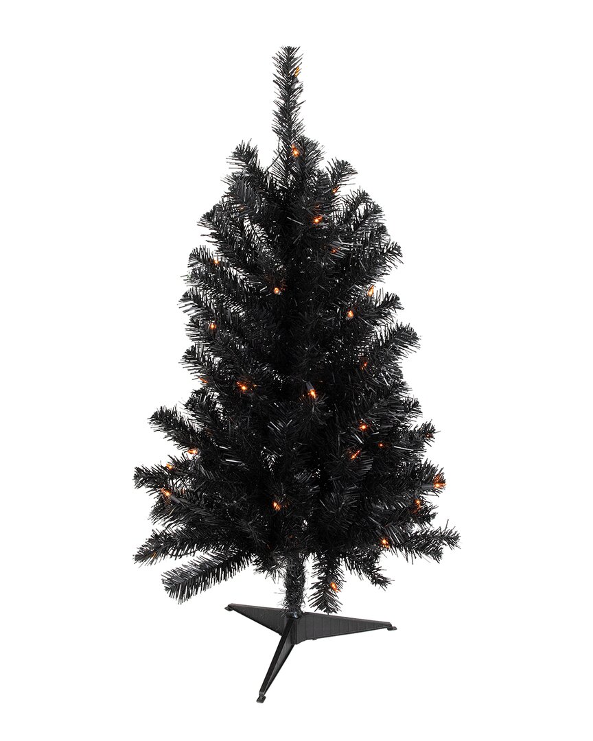 Shop Northlight 3ft Pre-lit Medium Noble Spruce Artificial Halloween Tree In Black