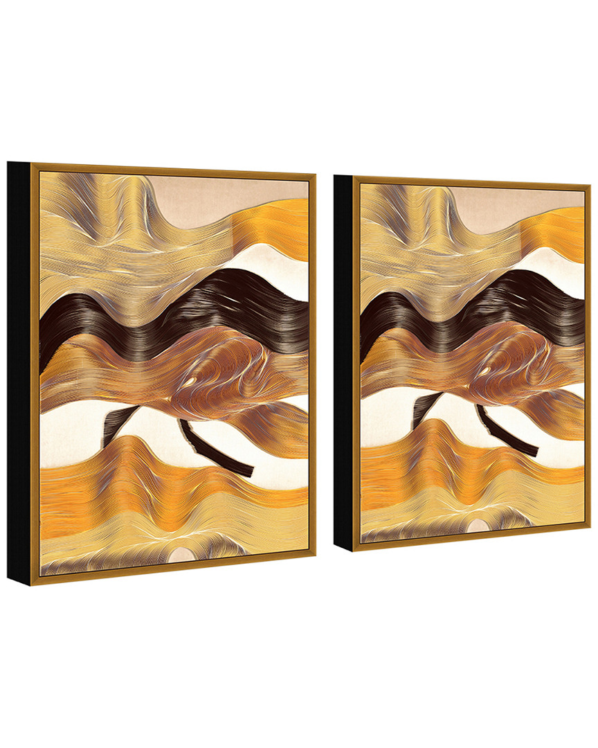 Chic Home Design Regis 2pc Set Framed Wrapped Canvas Wall Art