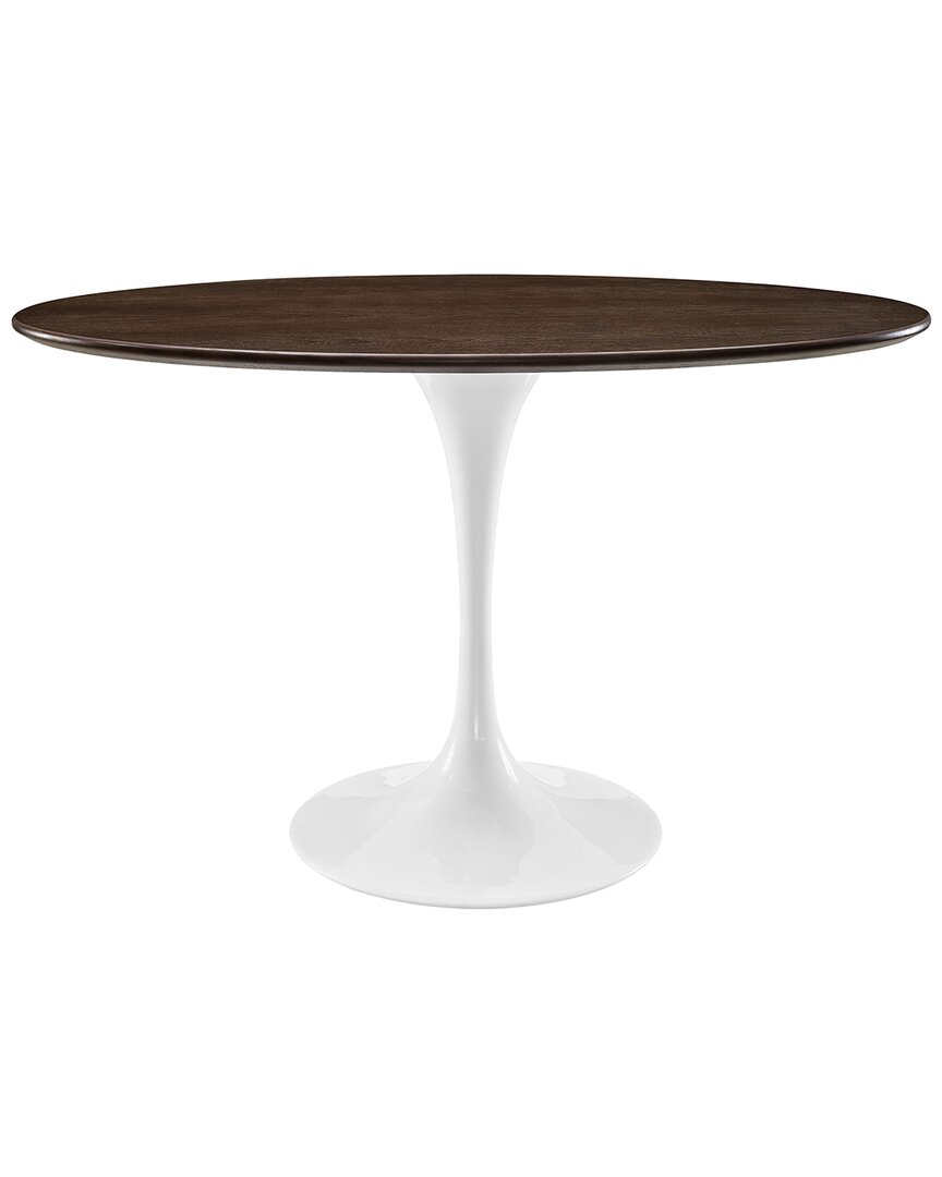 Modway Lippa 48in Oval Walnut Top Dining Table