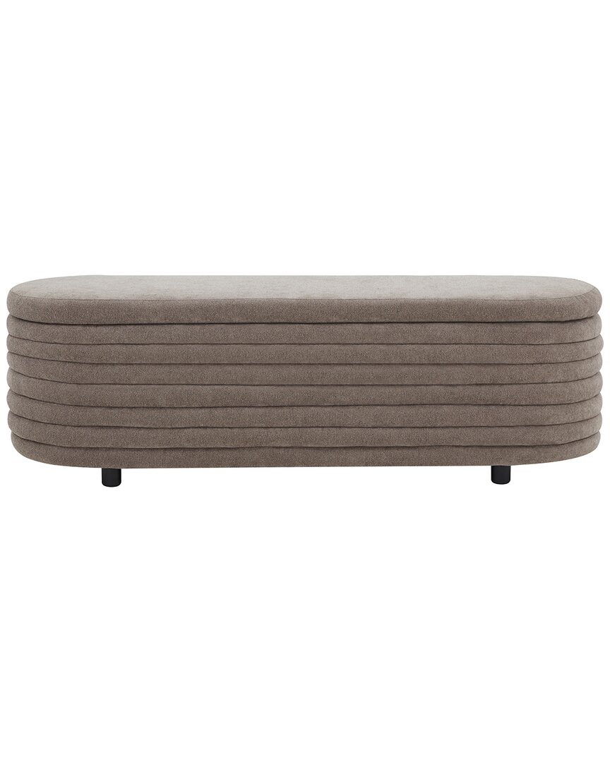 Safavieh Couture Jaymie Boucle Storage Bench In Brown