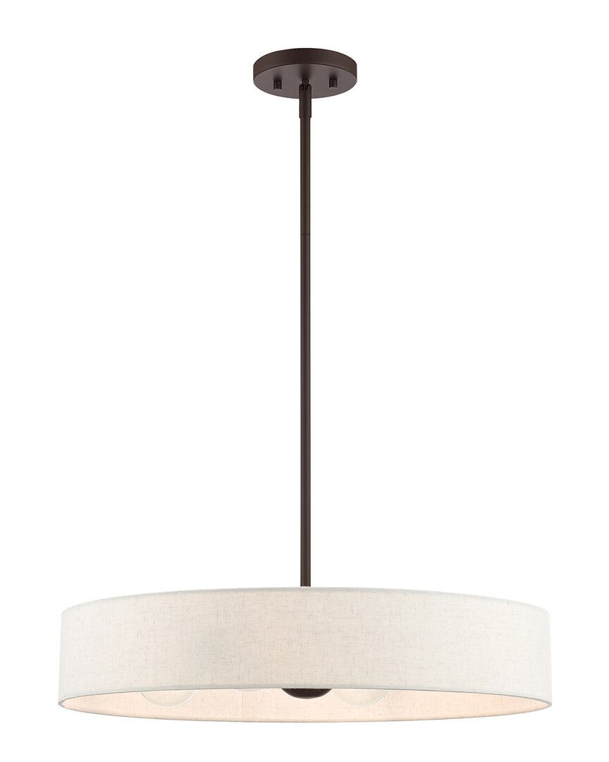 Livex Lighting 4-light Bronze With Antique Brass Accents Pendant