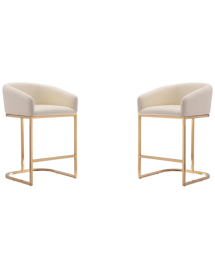 Manhattan Comfort Set Of 2 Louvre Bar Stools