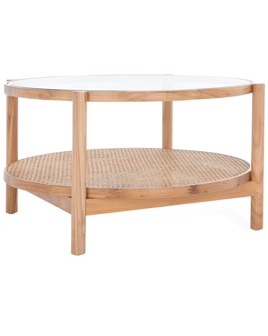 Safavieh Couture Karyna Rattan & Glass Table In Clear