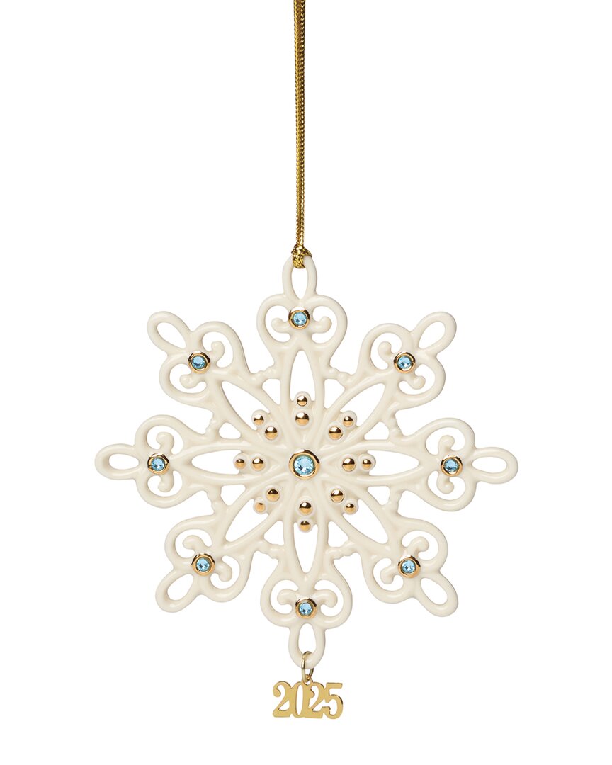 Lenox 2025 Annual Gemmed Snowflake Ornament In White