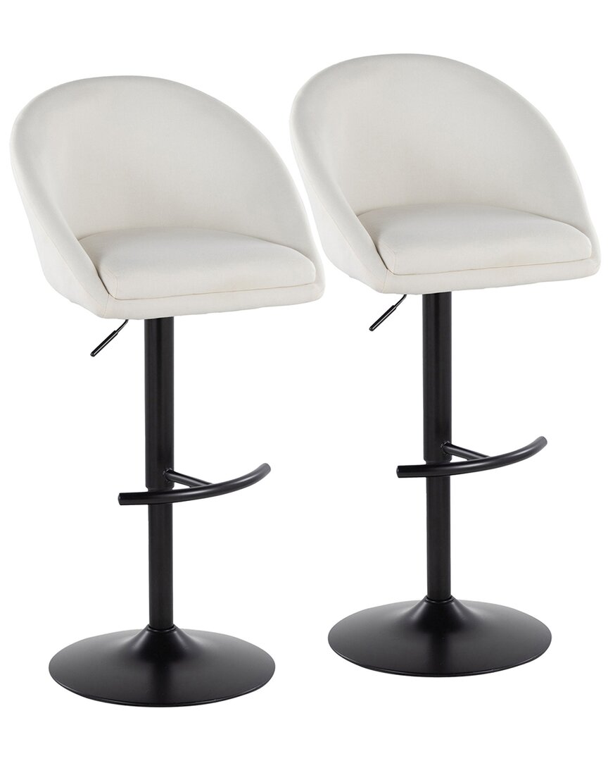 Lumisource Set Of 2 Matisse Highback Contemporary Adjustable Bar Stools With Footrest
