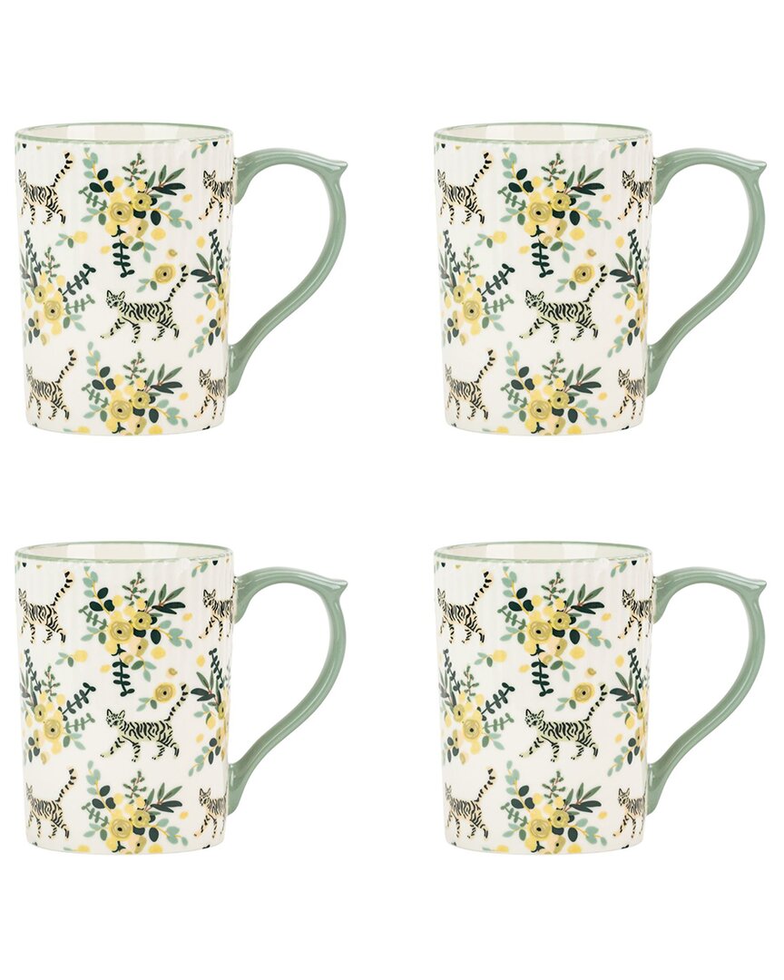 10 Strawberry Street Set Of 4 Lylah Mugs In White