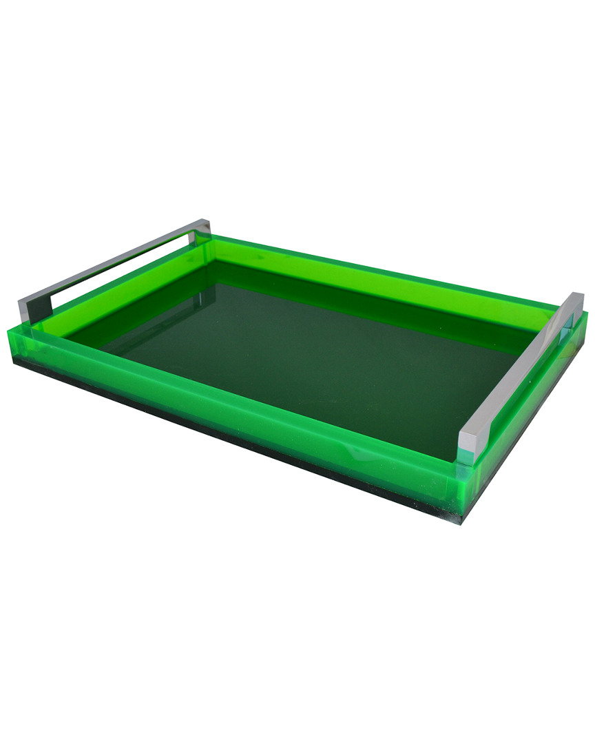 R16 Green Tray With Silver Handles