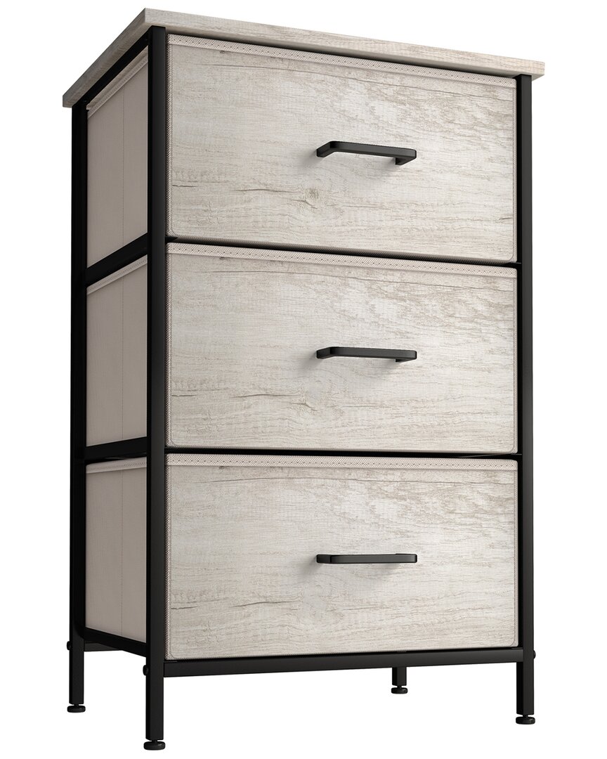 Sorbus Home Nightstand Dresser With 3 Faux Wood Drawers In White