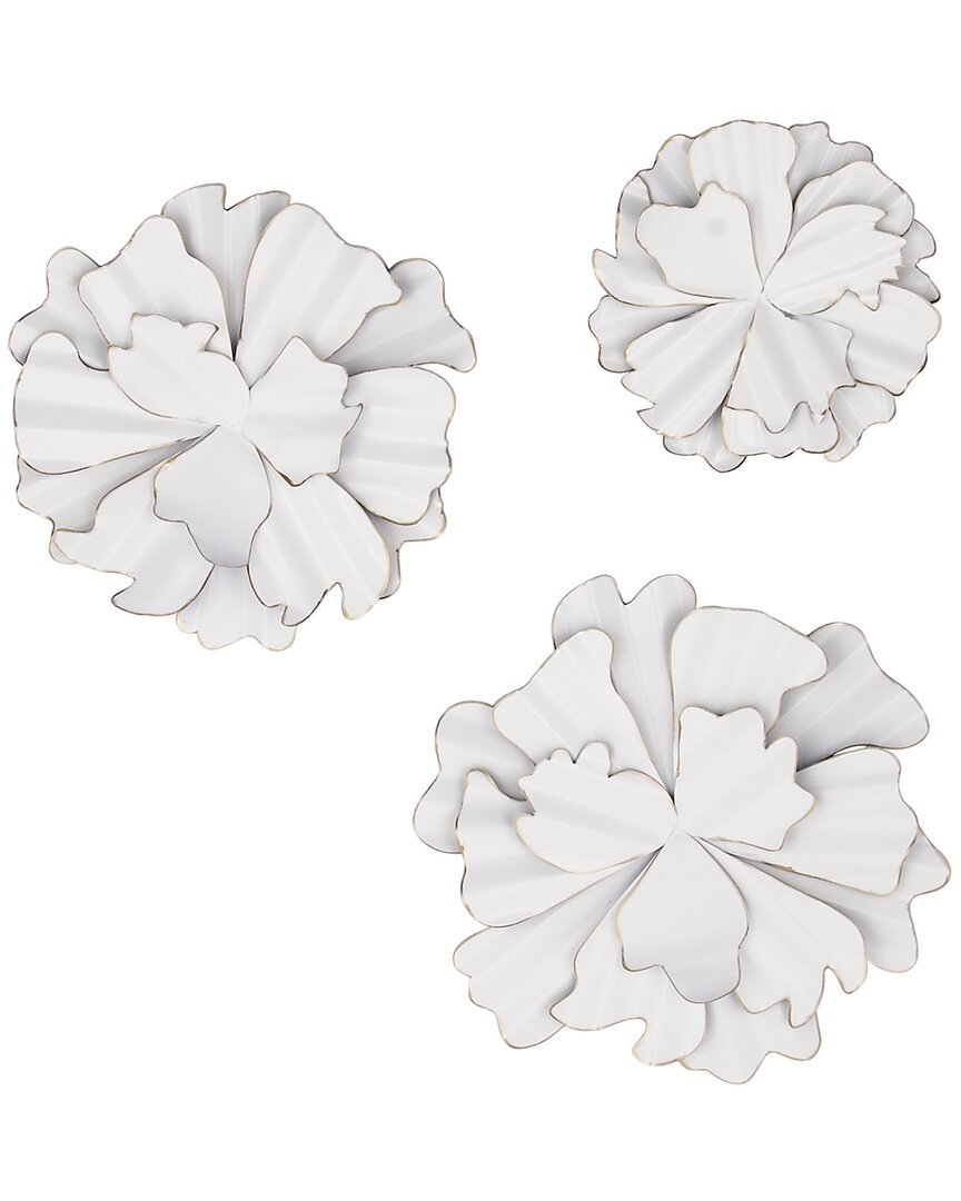 Peyton Lane Set Of 3 Modern Solid Metal Wall Decor In White
