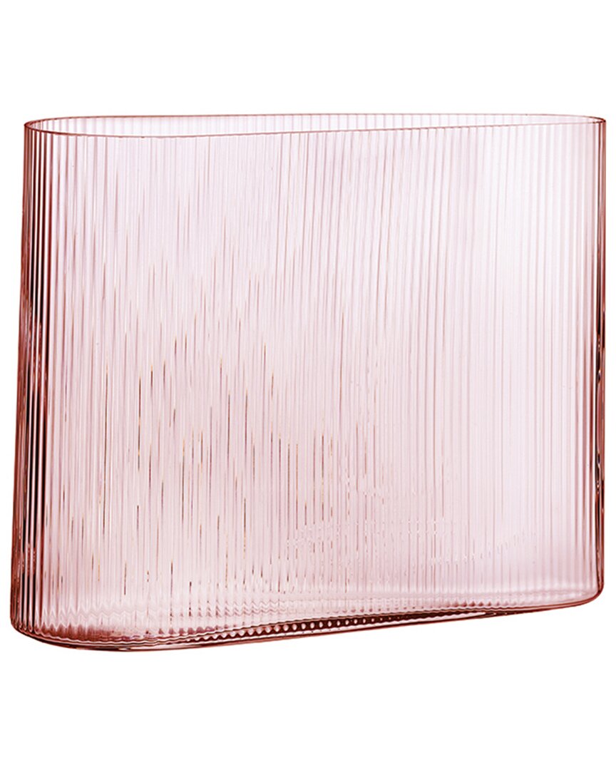 Nude Glass Mist Wide Vase In Pink