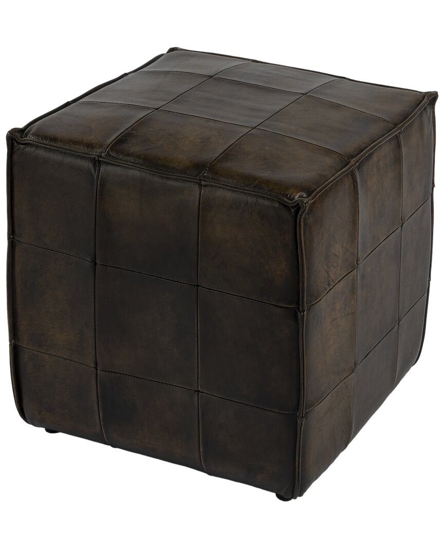 Butler Specialty Company Leon Leather Ottoman In Brown