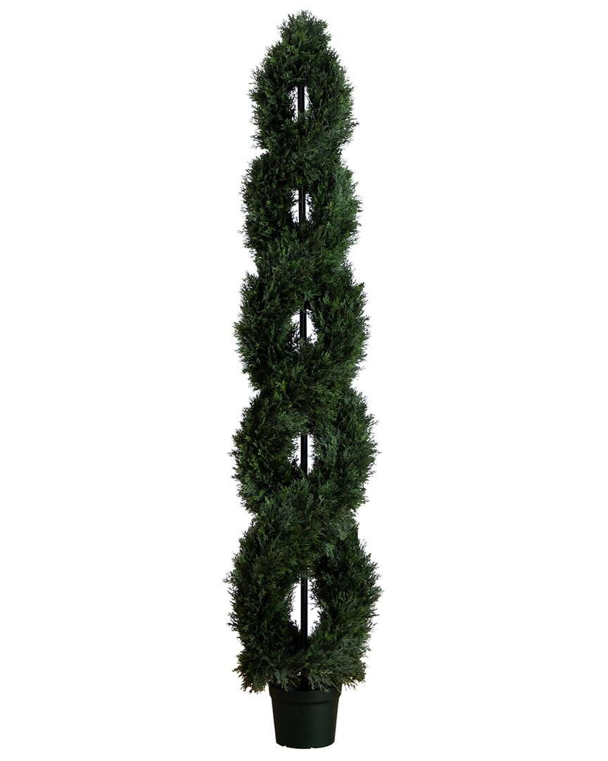 Nearly Natural 8ft. Double Pond Cypress Spiral Topiary Uv Resista