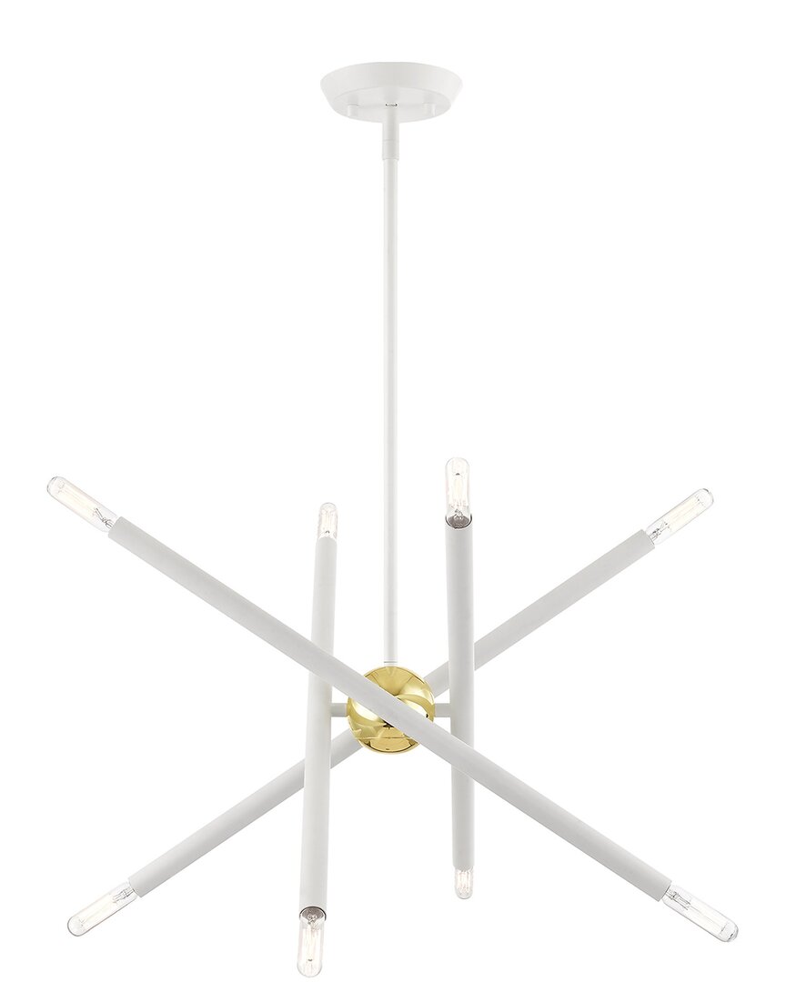 Livex Lighting 8-light White With Polished Brass Pendant Lantern