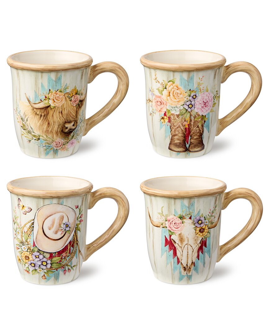 Certified International Rosewood Set Of 4 Mugs