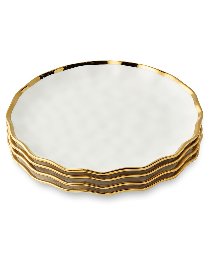 Certified International Regency Gold Set Of 4 Salad Plates
