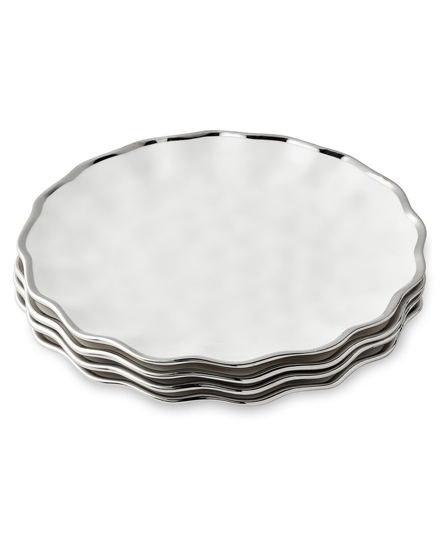 Certified International Regency Silver Set Of 4 Salad Plate 9