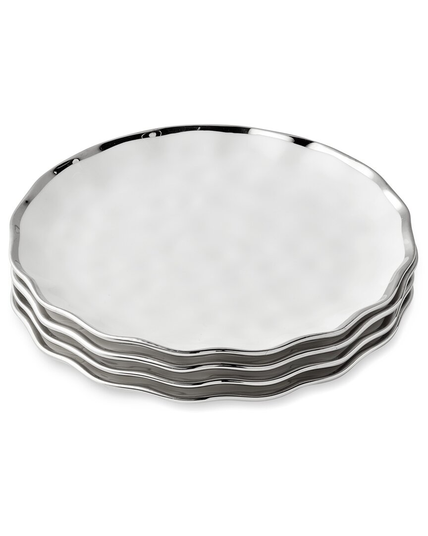 Certified International Regency Silver Set Of 4 Salad Plate 9