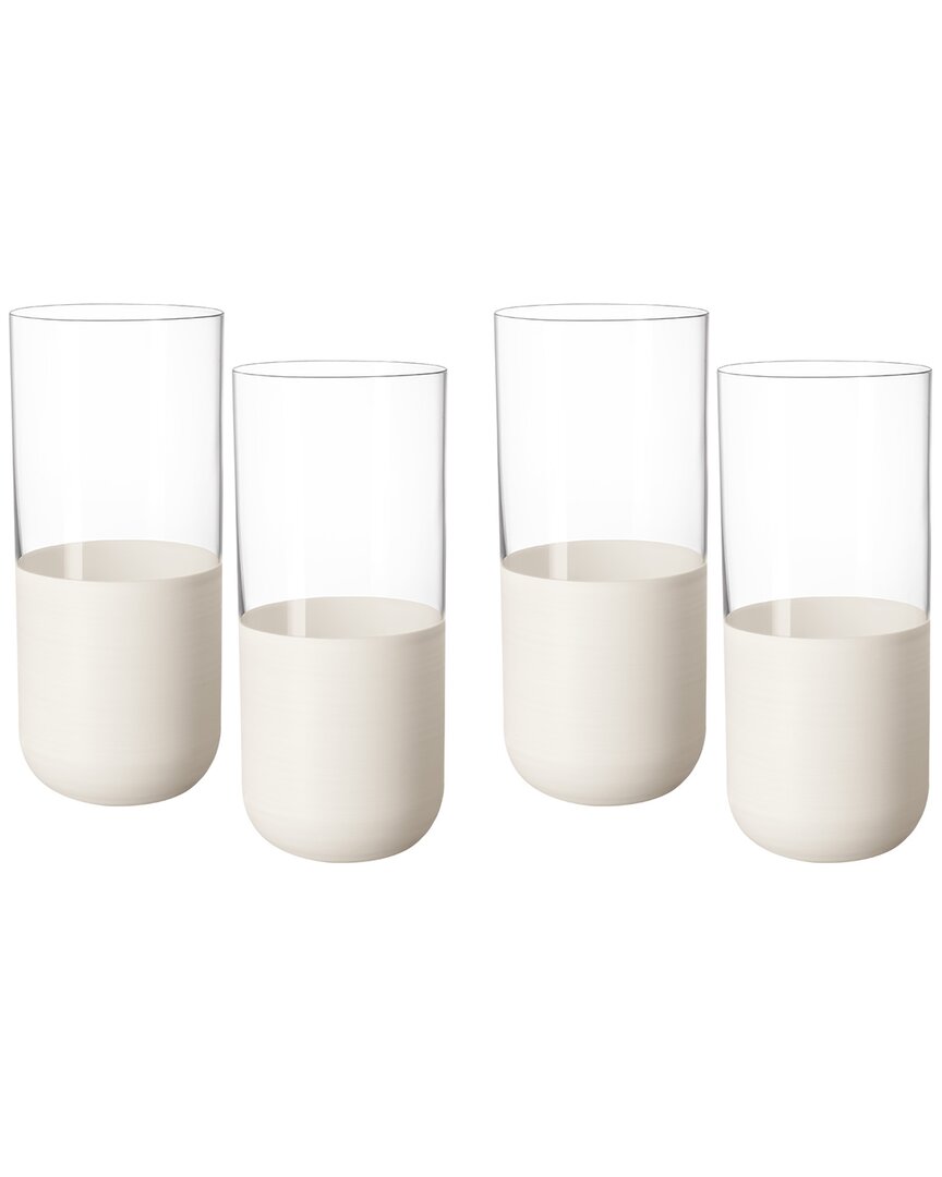 Villeroy & Boch Rock Blanc Highball Glass, Set Of 4 In White