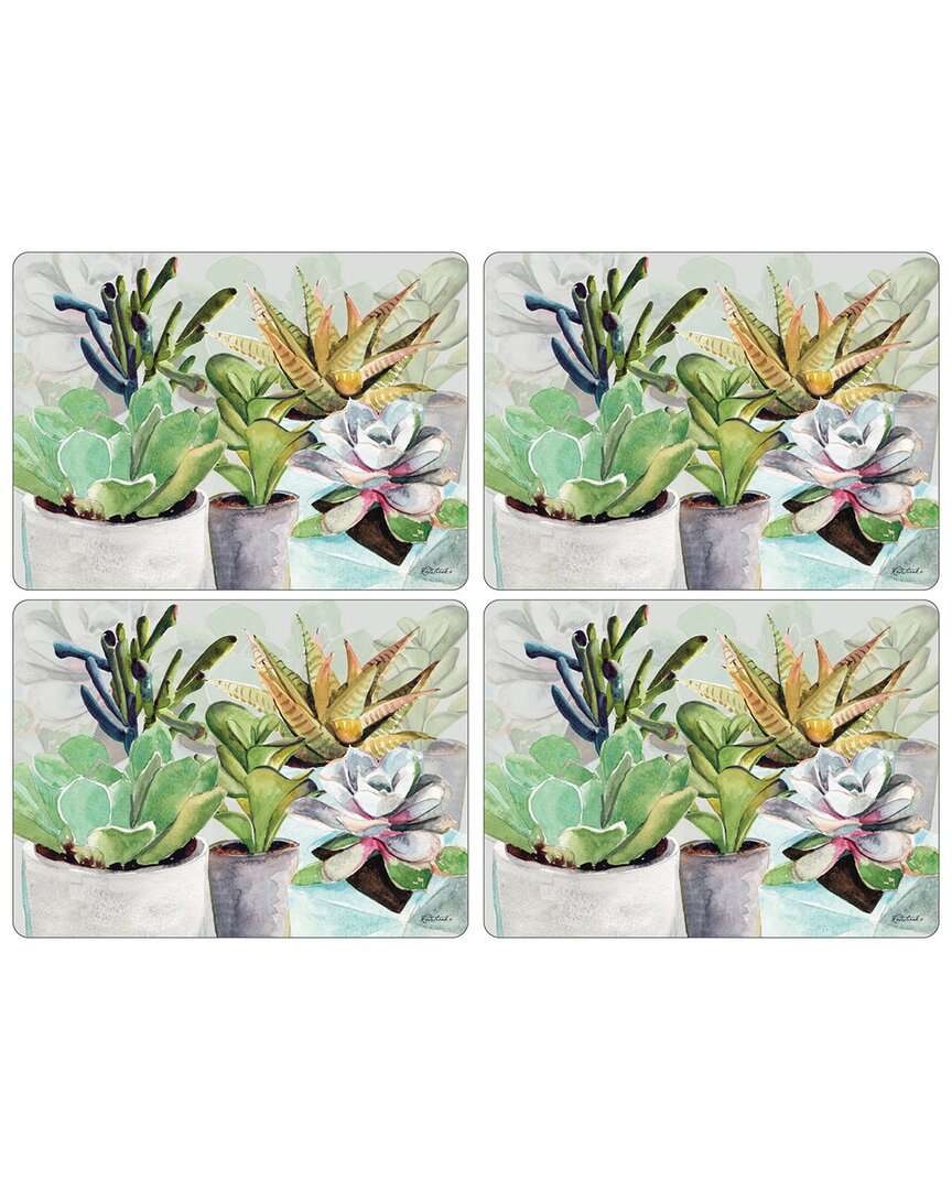 Pimpernel Succulents Placemats Set Of 4 In Green