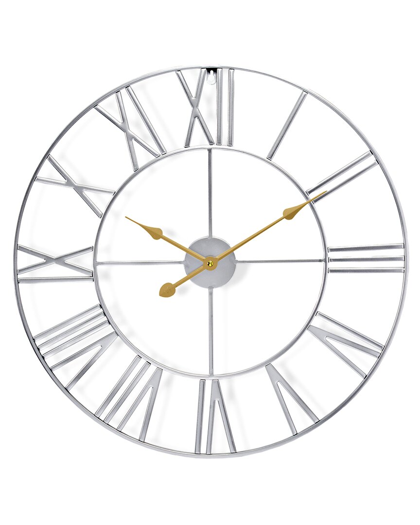 Sorbus 16in Metal Decorative Wall Clock In White