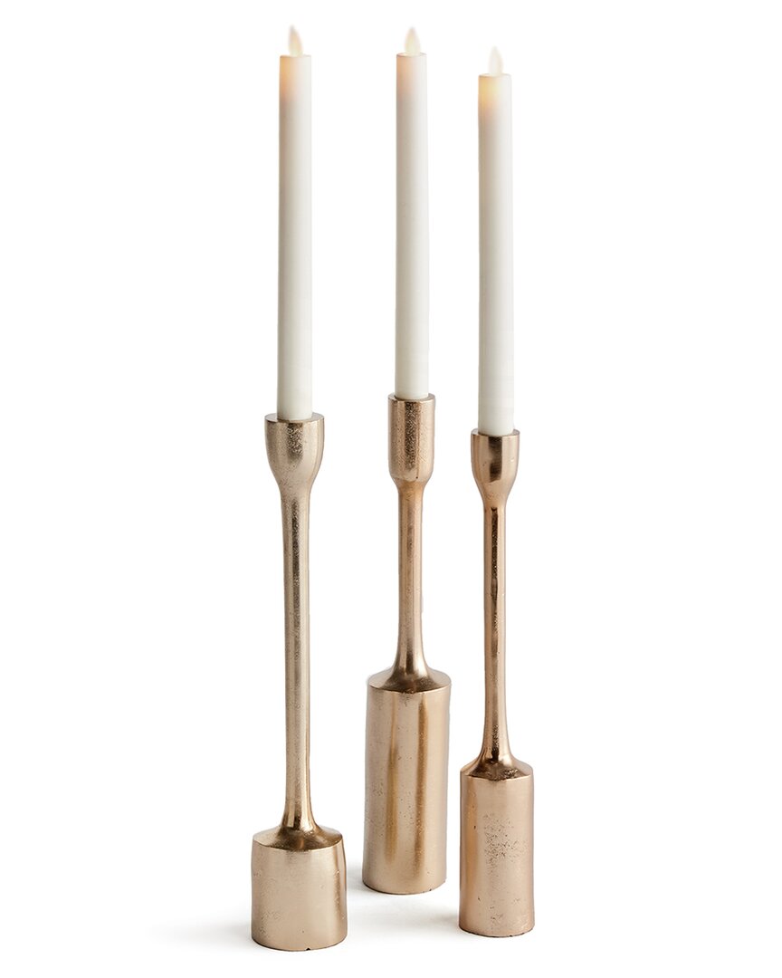 Napa Home & Garden Set Of 3 Inge Taper Holders In Gold