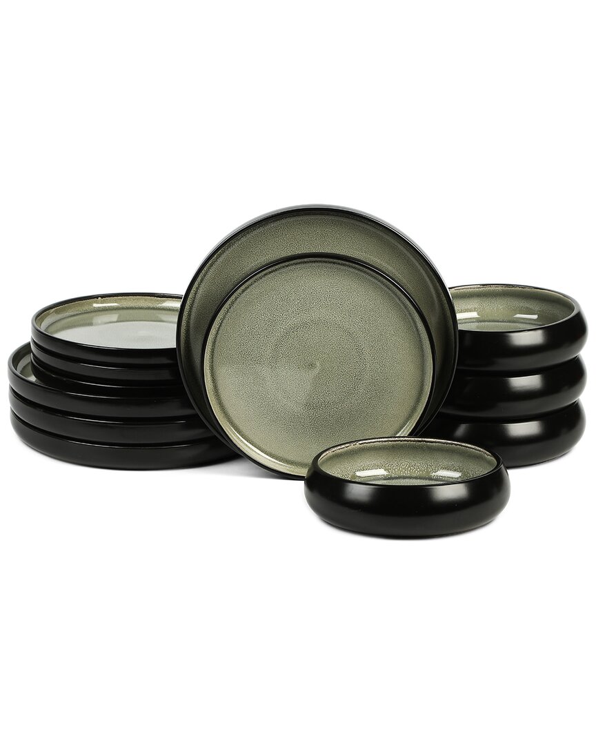 Stone Lain Lagoon 12pc Stoneware Dinnerware Set