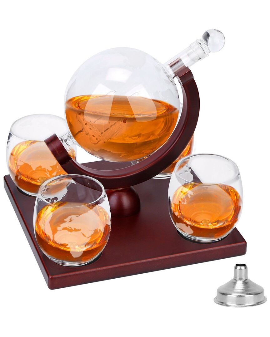 Shop Fresh Fab Finds Whiskey Decanter Globe Set With 4 Glasses