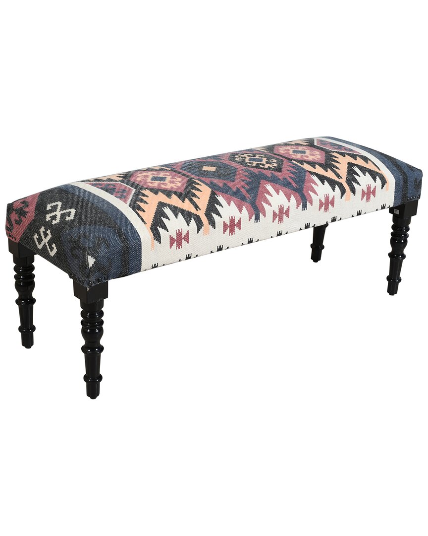 Lr Home Southwestern Geometric Handmade Accent Bench