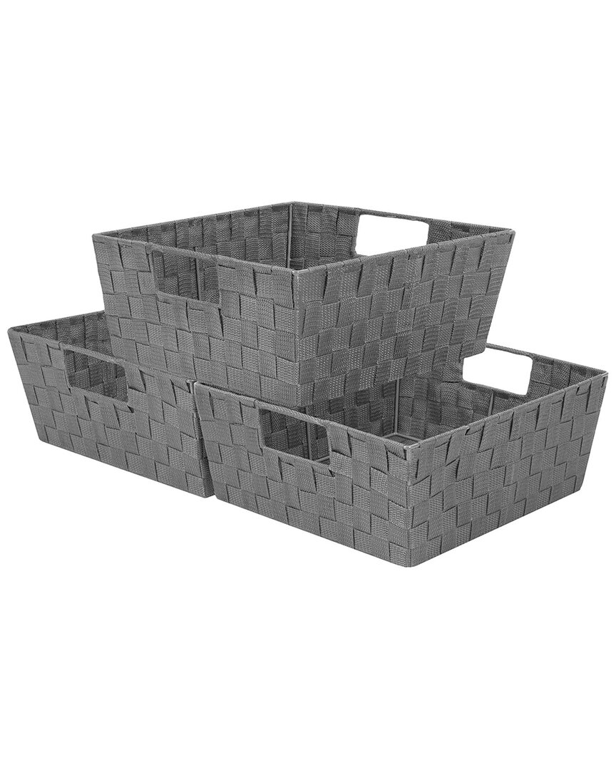 Sorbus Woven Strap Tote Basket 3pc Set